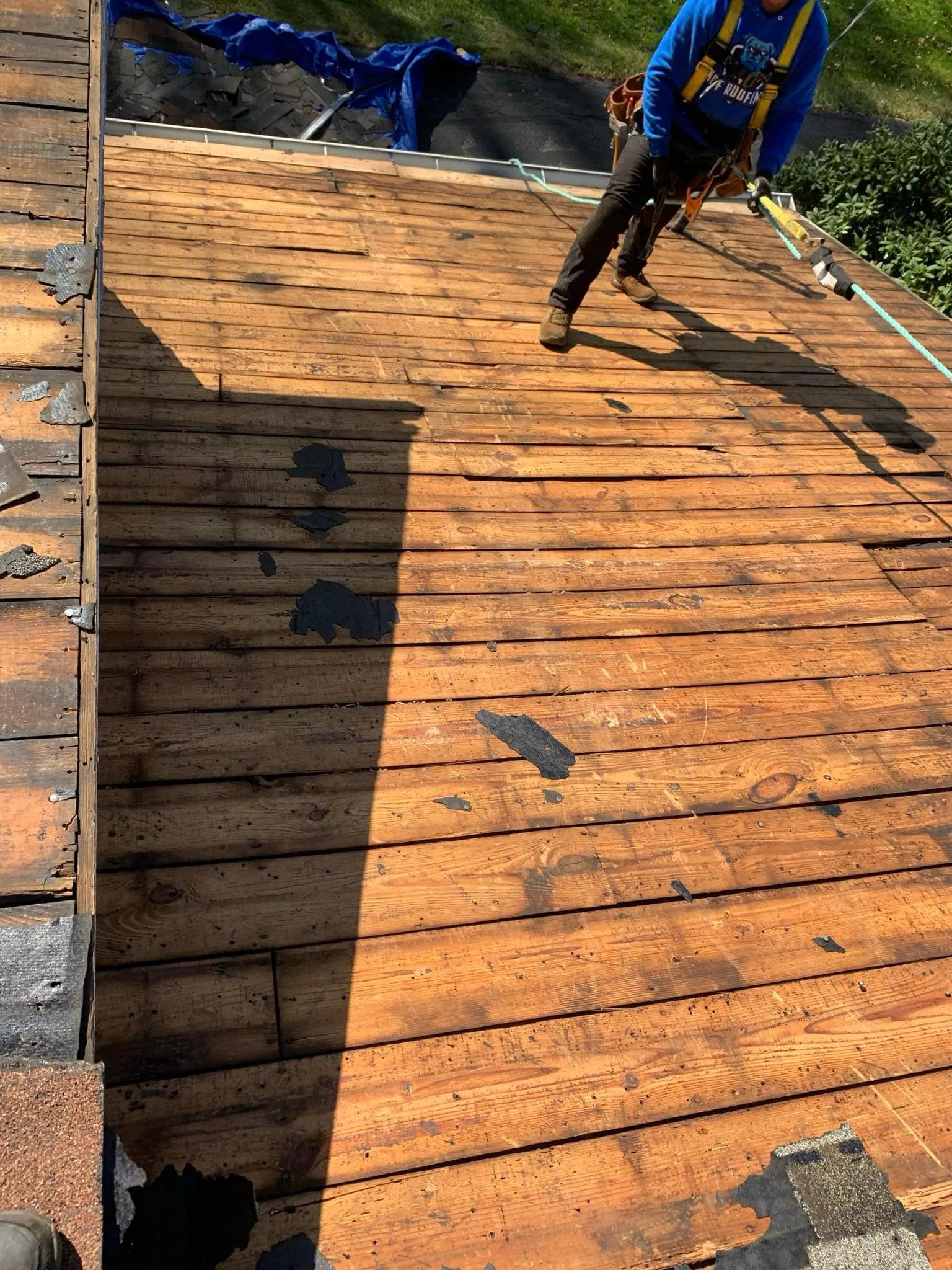 Roof decking and ventilation work in progress by HOF Roofing in Northeast Ohio